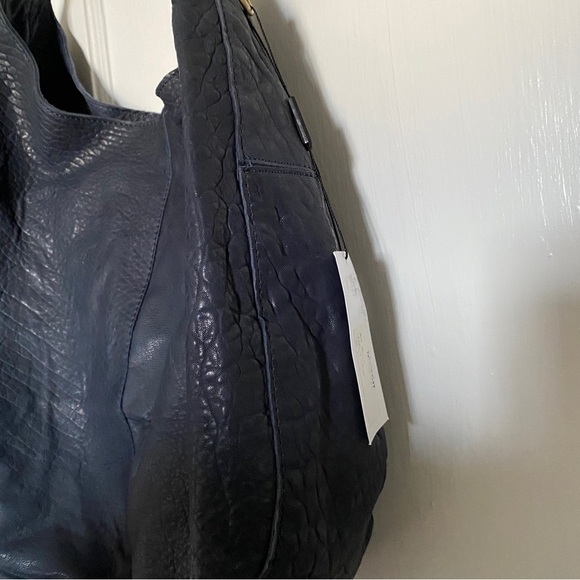 Elegant Midnight Blue Leather Hobo Bag - Picture 13 of 15